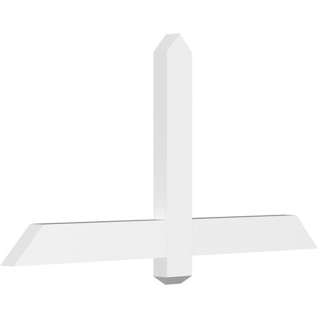 Ekena Millwork Eugene Architectural Grade PVC Gable Bracket, 48"W x 24"H x 2"D x 4"F, 12/12 Pitch GBP048X24X0204EUG00